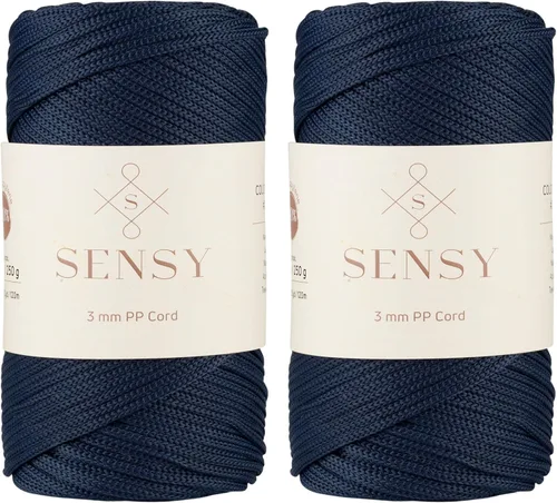 Miniatura 119 de Sensy - Cuerda de poliéster prémium de 0.118 pulgadas (0.118 in), 131 yardas, 100% polipropileno, cordón de macramé, cuerda de ganchillo de 0.118