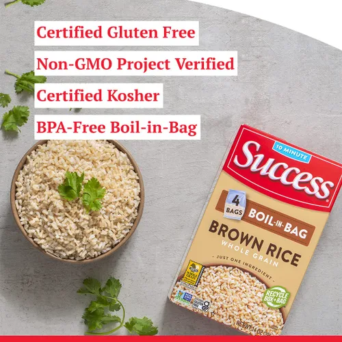 Miniatura 5 de Success Arroz hervido en bolsa, arroz integral, comidas de arroz rápidas y fáciles, caja de 14 onzas