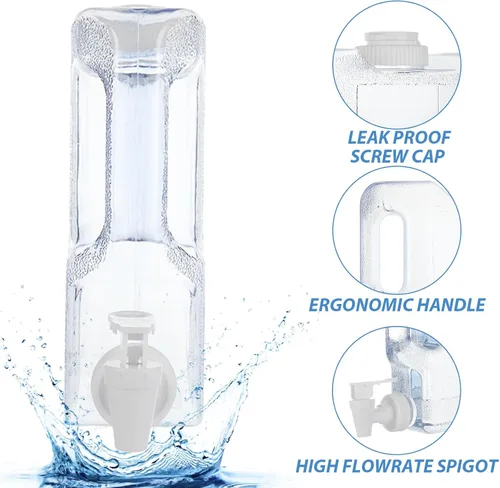 Miniatura 5 de Dispensador de agua para refrigerador, dispensador de agua de plástico para refrigerador, contenedor de agua con espita y tapa de rosca, dispensador