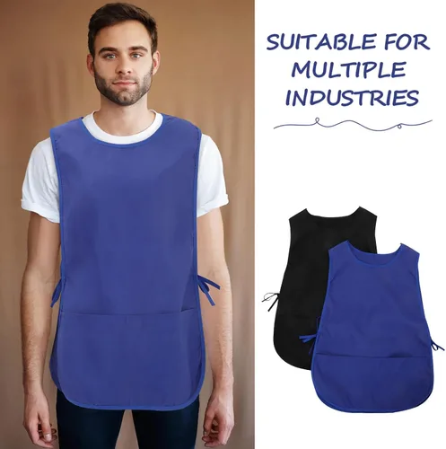 Miniatura 3 de 2 delantales de trabajo para adultos, para hombres y mujeres, resistentes al aceite, delantales de cocina y barbero con bolsillos, uniformes