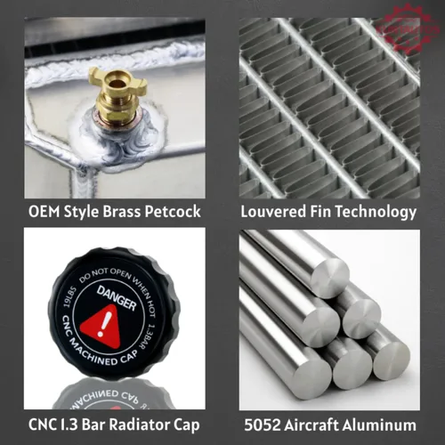 Miniatura 5 de ReadyCool Ventilador de aluminio de 3 filas para Chevy El Camino Monte Carlo 1968-1977, Pontiac GTO, 71-90 Chevy Caprice, 1973-1980 GMC C/K Series