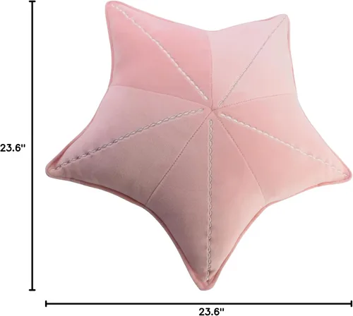 Miniatura 10 de Almohada de suelo de concha de estrella de mar para sofá, almohada de lectura para automóvil (rosa claro, 19.6 pulgadas)