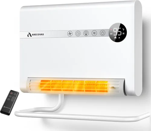 Calentador de pared, calentador de espacio para recámara, calentadores eléctricos PTC de 1500 W de calentamiento rápido para uso en interiores,