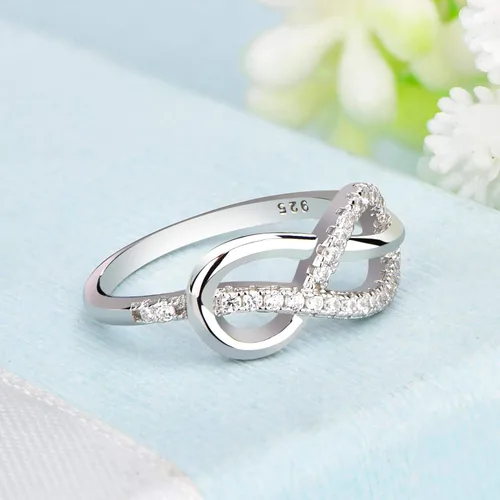 Miniatura 3 de STARCHENIE Anillo infinito para mujer, anillo de plata de ley 925, Plata de ley 925, metal