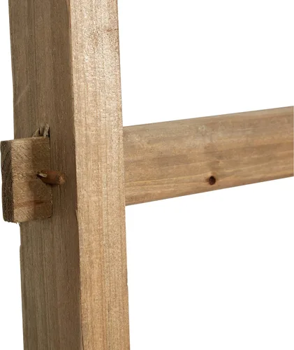 Miniatura 7 de Deco 79 Escalera de madera para 5 y 6 estantes con bases blancas, juego de 2 62 pulgadas, 73 pulgadas de alto, marrón
