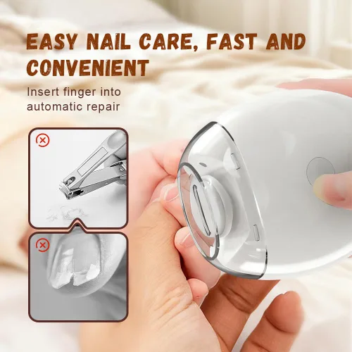 Miniatura 3 de Amoladora de uñas automática universal, cortaúñas eléctrico portátil con luz LED y 3 velocidades, cortador de uñas automático silencioso de 360°
