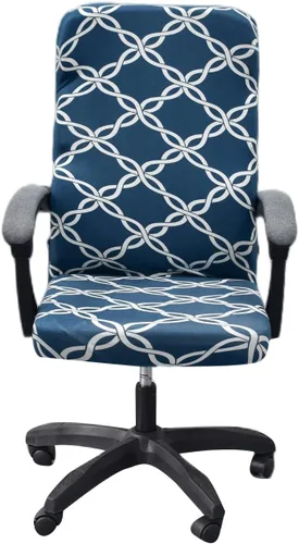Miniatura 46 de CRFATOP Funda elástica para silla de oficina de computadora con cremallera duradera, funda para silla de escritorio giratoria universal, respaldo