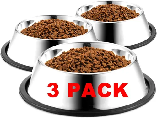Miniatura 8 de WEDAWN Cuencos de acero inoxidable para perros, 1 taza/8 onzas, cuenco para agua y alimentos con base de goma, cuencos para mascotas para perros