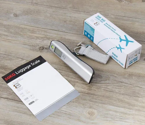 Miniatura 7 de Báscula digital de equipaje báscula de peso para equipaje de viaje máximo 1102lbs con pantalla LCD retroiluminada