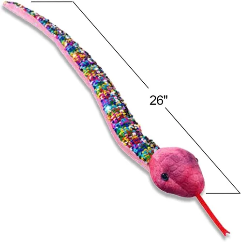Miniatura 3 de ArtCreativity Juguetes de serpiente de lentejuelas para niños, felpa con lentejuelas que cambian de color, suministros de fiesta de la selva