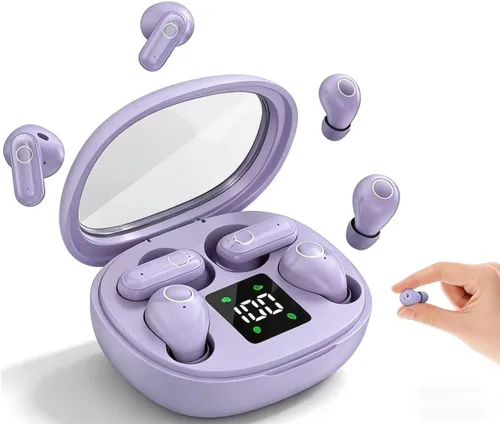 Miniatura 7 de Mini auriculares inalámbricos para dormir para orejas pequeñas, invisibles, de perfil bajo, para dormir y trabajar, pequeños auriculares Negro