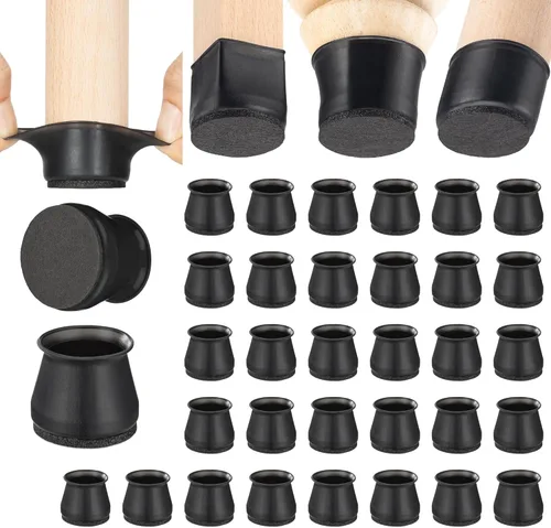Miniatura 28 de Aneaseit Protectores de suelo para patas de silla, almohadillas de silicona con parte inferior de fieltro para suelos de madera dura y pies