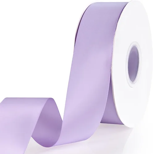 Miniatura 20 de SHOWIN - Cinta de satén morada de doble cara de 1 1/2 pulgadas x 50 yardas continuas para envoltura de regalos, decoración de boda y ramos florales