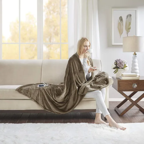 Miniatura 29 de Manta eléctrica térmica Beautyrest para clima frío, manta térmica de calentamiento rápido, apagado automático, prácticamente cero EMF, configuración