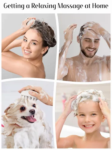 Miniatura 7 de HEETA Masajeador para el cuero cabelludo para el crecimiento del cabello, cepillo de champú de silicona para el cuero cabelludo, cepillo exfoliante