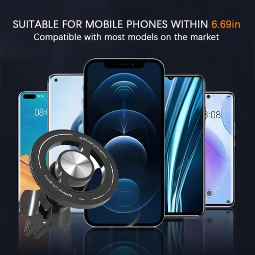 Miniatura 5 de Soporte magnético para teléfono de coche Sandfren, soporte ajustable de 360° manos libres para ventilación de vehículo con clip, soporte fuerte