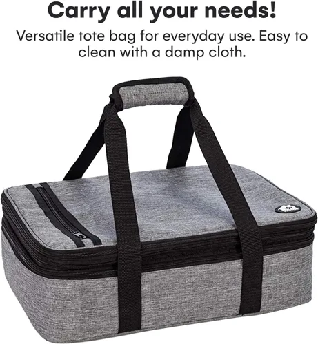 Miniatura 3 de VP Home Transportador de Cazuela Grande – Bolsa aislada de doble compartimento para alimentos calientes o fríos – Transportador de cupcakes – Bolsa