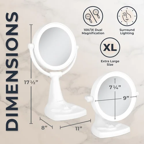 Miniatura 2 de Zadro Eleganze Bright - Espejo de maquillaje iluminado con ampliación y bandeja de almacenamiento