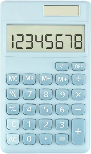 Calculadora solar, mini calculadora básica, calculadoras escolares para estudiantes, calculadoras de bolsillo, accesorios de oficina azules,
