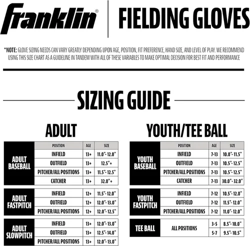 Miniatura 7 de Franklin Sports Kids Baseball Gloves - RTP Youth Teeball Glove + Ball Set - Boys + Girls Teeball Mitt - 9.5" Negro/Plateado