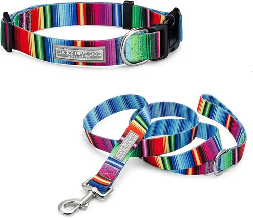 Miniatura 24 de Lucky Love Dog - Collar de perro ajustable con hebilla de fácil clic para los grandes, duradero y cómodo para perros machos y hembras, collar