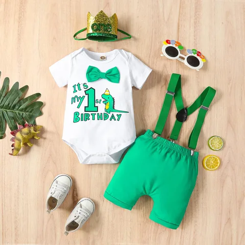 Miniatura 2 de Conjunto de pantalones y tirantes para bebé niño de un primer cumpleaños