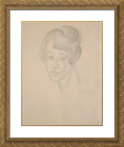 Miniatura 3 de ArtDirect Gris, Juan 20x24 Black Modern Framed Art Print Titled: Portrait of Woman ll