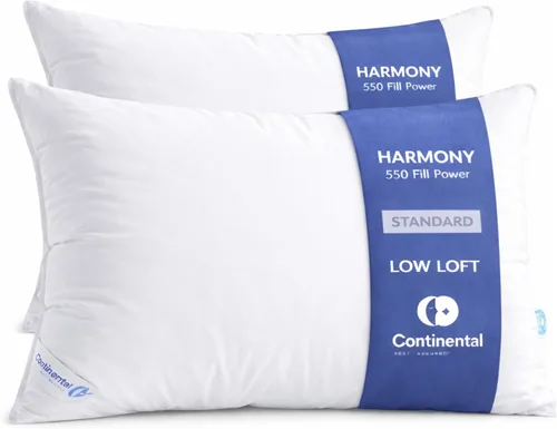 Miniatura 13 de Continental Bedding Harmony White Goose Down Pillow 550 Fill Power Medium Loft 100% algodón 300 hilos Shell tamaño estándar 1 paquete fabricado