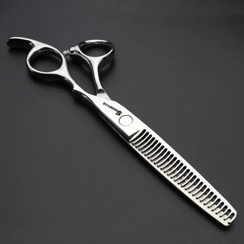 Miniatura 4 de Tijeras ultrafinas para adelgazar el cabello de 6 pulgadas, estilo moderno, plateado, acero inoxidable, ambidiestro, 6 pulgadas, tijeras para cortar