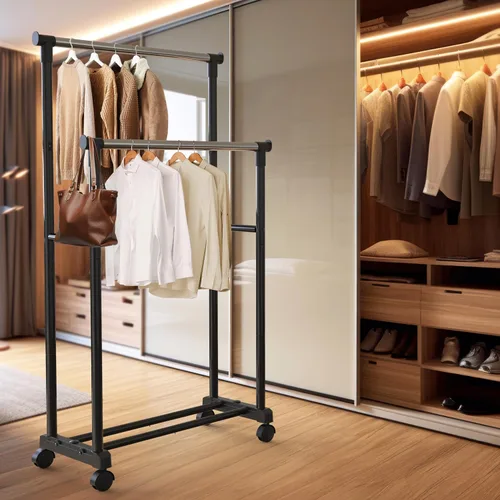 Miniatura 6 de Simple Houseware - Perchero portátil de ropa con doble varilla