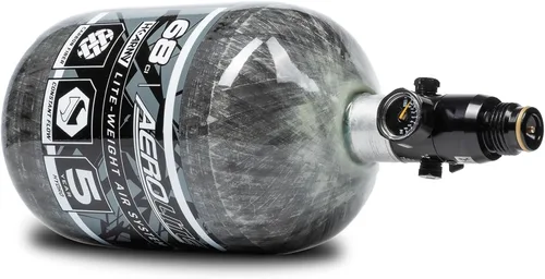 Miniatura 3 de HK Army Aerolite de fibra de carbono HPA Sistema de tanque de aire comprimido para paintball Transparente
