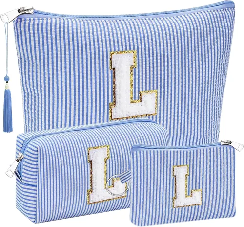 Miniatura 34 de Regalos Iniciales Bolsitas de Cosméticos de Viaje Juegos para Cartera, 3pcs Bolsitas Stoney Clover Dupes Bolsa de Maquillaje, Juego de Bolsas
