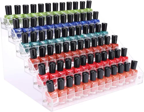 Miniatura 9 de BTremary 3 paquetes de organizador de esmalte de uñas transparente, soporte de exhibición de acrílico para lentes de sol, pintura y aceites