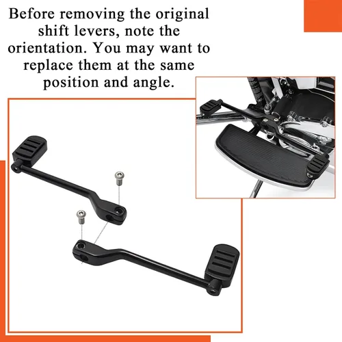 Miniatura 4 de FOVPLUE Palancas de cambio de talón/punta con clavijas de cambio, clavijas de cambio delanteras y traseras para Harley '86-'17 FL Softail