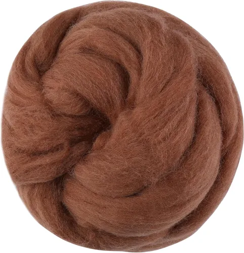 Miniatura 17 de 3.53 oz lana Roving, suministros de fieltro de lana, lana pura, hilo grueso, hilado de lana giratoria para fieltro de aguja, fieltro húmedo, Blanco