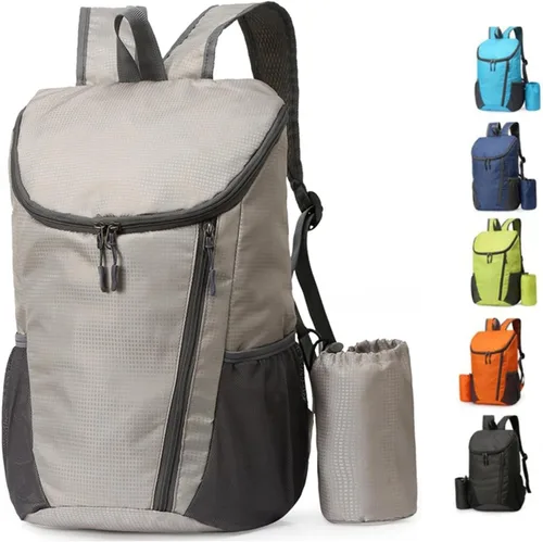 Miniatura 11 de Mochila plegable portátil, mochila plegable para montañismo, mochila ultraligera para ciclismo al aire libre, mochila de senderismo para viajes Negro