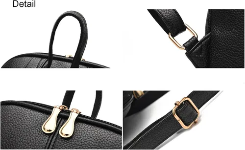 Miniatura 22 de Nevenka mochila informal estilo cartera de imitación cuero con cierre para mujer