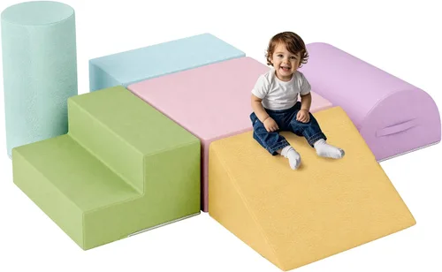 Miniatura 7 de TOLEAD Bloques Grandes de Escalada para Bebés – 6 Piezas Juguetes de Escalada para Niños Pequeños - Equipo de Gimnasio de Juego de Espuma Suave