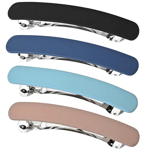 Miniatura 7 de Pinzas automáticas pequeñas de acetato de tortuga para mujer, pasadores de pelo fino, 4 piezas