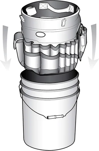 Miniatura 7 de Bucket Boss - Organizador para un cubo de 5 galones, con tela de secado rápido, bolsillos de malla exteriores para suministros de lavado de coche