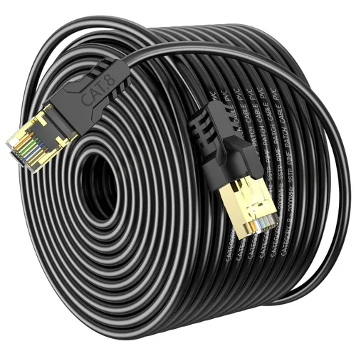 Miniatura 12 de Cable Ethernet Cat 8 de 3 pies, 6 pies, 10 pies, 20 pies, 40 pies, 50 pies, 100 pies, 150 pies, 40 pies, 40 Gbps, 2000 Mhz, 26 AWG, conector RJ45