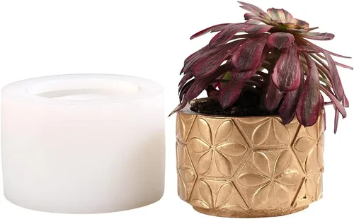 Miniatura 7 de NICOLE - Moldes cuadrados de silicona para maceteros de concreto para hacer macetas de flores para patrones de textura de corazón, jardinería, SH0656