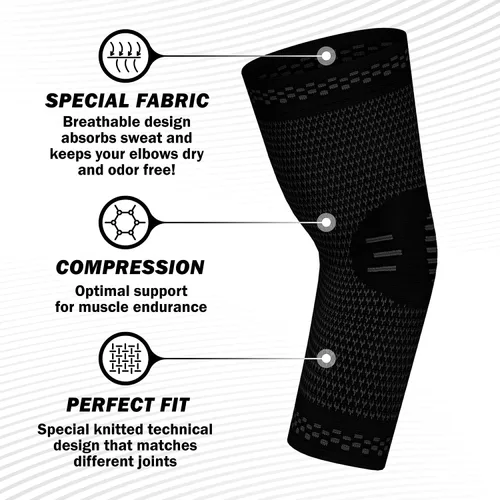 Miniatura 6 de PowerLix - Par de coderas de compresión- Mangas de compresión para casos de tendinitis, codo de tenista y de golfista, artritis