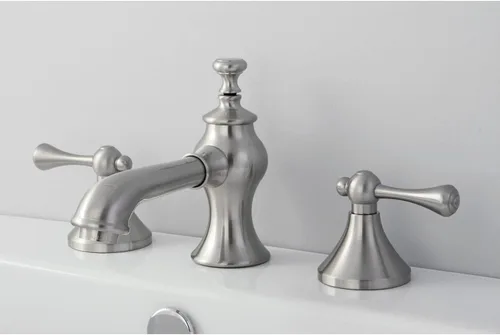Miniatura 3 de Kingston Brass KC7068BL Grifo de lavabo generalizado con ventana emergente de latón, alcance de boquilla de 5-5/8 pulgadas, níquel cepillado