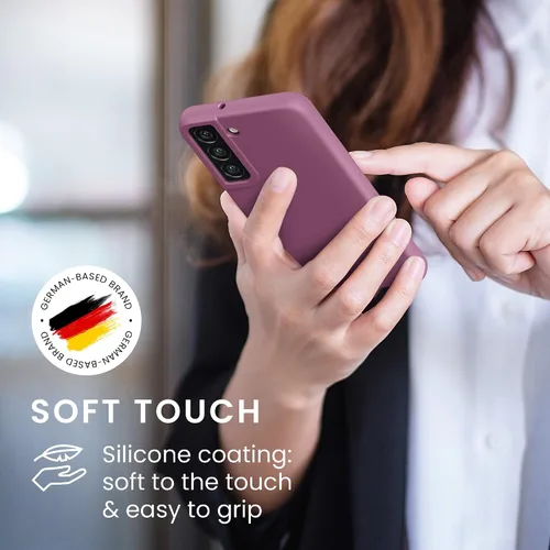 Miniatura 5 de kwmobile Funda compatible con Samsung Galaxy S22 - Funda de silicona TPU con acabado suave - Violeta orquídea