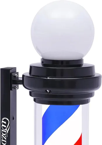 Miniatura 3 de Luz de poste de barbero de 27 pulgadas rojo blanco y azul