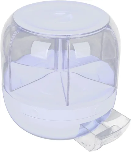 Miniatura 8 de Dispensador de cereales giratorio para encimera, recipientes de grano con 6 compartimentos, ideal para almacenamiento de lentejas, arroz, frijoles