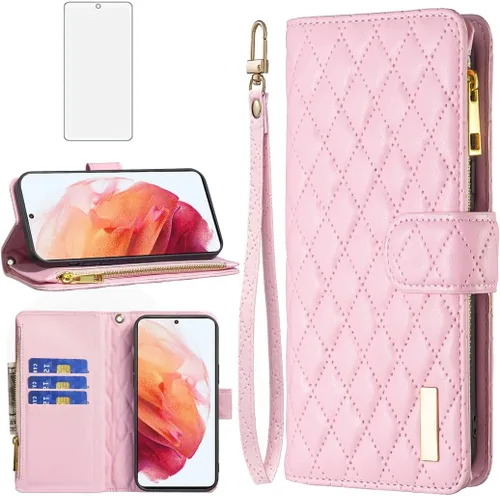Miniatura 10 de Asuwish Funda de teléfono para Samsung Galaxy S21 5G de 6.2 pulgadas con protector de pantalla de vidrio templado y soporte de tarjeta de crédito