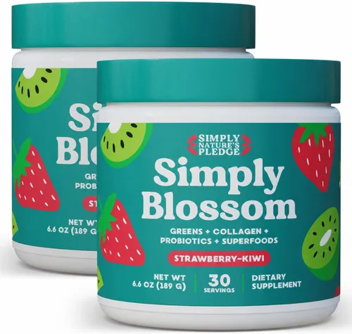 Miniatura 20 de Simply Blossom Nutrition Daily Greens & Superfood Powder + Colágeno + Probióticos para la salud digestiva de las mujeres y alivio de la hinchazón.
