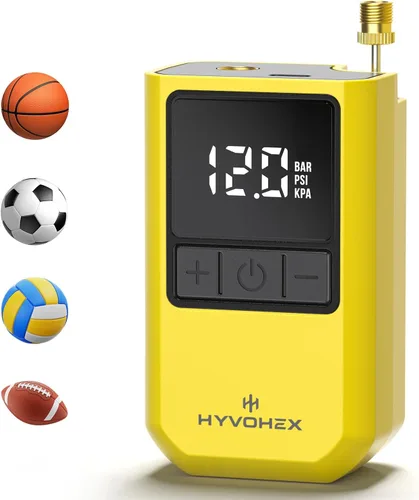 Miniatura 8 de Bomba de Aire para Pelotas Deportivas, Bomba de Baloncesto Eléctrica Portátil con Inflado Ultra Rápido, con Pantalla LED Digital, Bomba de Aire